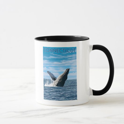 コネチカットHumpbackクジラのシーン マグカップ (右)