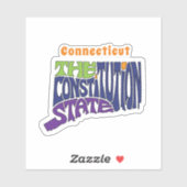 コネチカットNicknameワードアートカーデカール シール (シート)