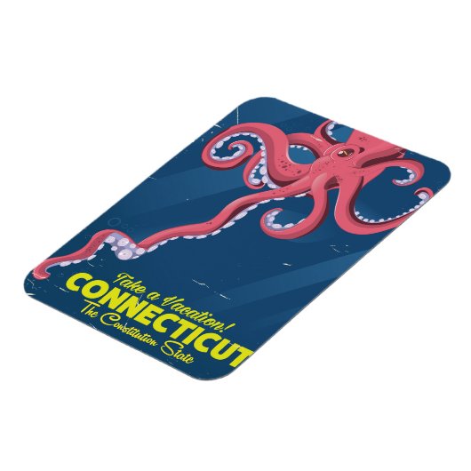 コネチカットUSAタコヴィンテージ旅行ポスター マグネット (左側)