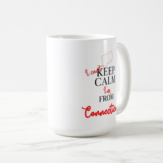 コネチカッ保ト州の人間なのに落ち着かない コーヒーマグカップ (正面右)