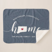 コネチクチホーム州 パーソナライズされた シェルパブランケット (正面(横))