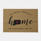 コネチクチホーム州 パーソナライズされた ドアマット (正面)