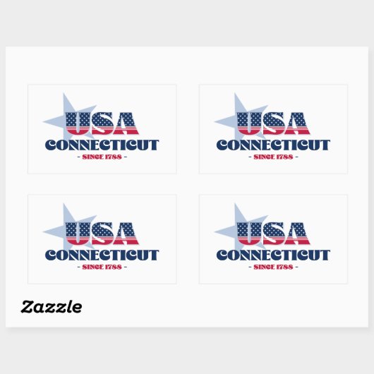 コネチティクマイホーム州ステッカー 長方形シール (シート)