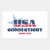 コネチティクマイホーム州ステッカー 長方形シール (正面)