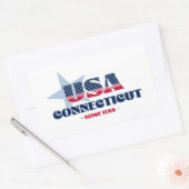 コネチティクマイホーム州ステッカー 長方形シール (封筒)