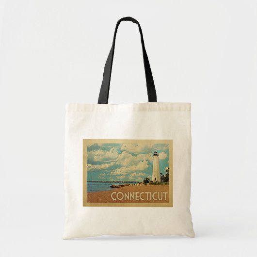 コネチティクライトハウスヴィンテージトラベル トートバッグ (正面)