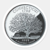 コネチティフェイク州クォーターチャーターオークツリー ラウンドシール (正面)