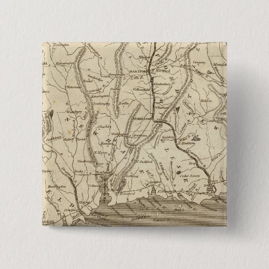 コネティカット地図（アロースミス） 缶バッジ (正面)