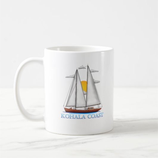 コハラコースト沿岸航海の航船乗り コーヒーマグカップ (左)