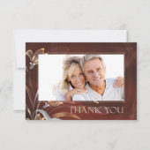 コバの花模様の記念日感謝写真カード サンキューカード (正面)