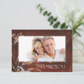 コバの花模様の記念日感謝写真カード サンキューカード (スタンド正面)