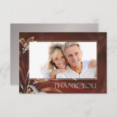 コバの花模様周年記念感謝写真カード サンキューカード (正面/裏面)