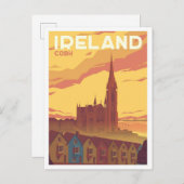 コバアイルランドアートヴィンテージトラベルイラストレーション ポストカード (正面/裏面)