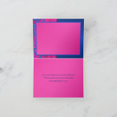 コバルトおよび明るい赤紫色のダマスク織はメッセージカード感謝していしています サンキューカード (内部)