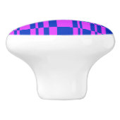 コバルトとマゼンタの抽象芸術ストライプドレッサー引出し セラミックノブ (側面)