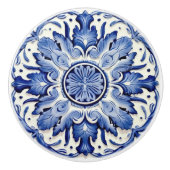 コバルトイベリア芸術的シアトルポルトガルアズレホ セラミックノブ (正面)