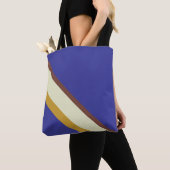 コバルトストライプブルーの自然色 トートバッグ (クローズアップ)