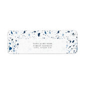 コバルトストーンブルーテラゾーパターン ラベル (正面)