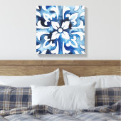 コバルトタイルII キャンバスプリント (インサイチュ (寝室))