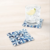 コバルトタイルII スクエアペーパーコースター (インサイチュ)