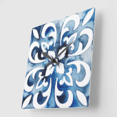 コバルトタイルII スクエア壁時計 (傾斜)