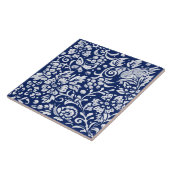 コバルトネイビーブルーウッドランド動物カタツムリ虫 タイル (側面)