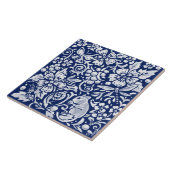 コバルトネイビーブルーウッドランド動物マウスビー昆虫 タイル (側面)