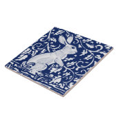 コバルトネイビーブルーラビットバニーデダムデルフトモリス タイル (側面)