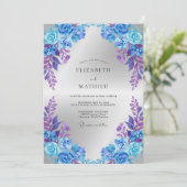 コバルトバイオレットペタルウェディング 招待状 (スタンド正面)