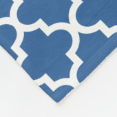 コバルトブライトブルーモロッコタイルトレリス フリースブランケット (角)