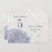 コバルトブルーあじさい結婚の花のテーブル番号 ポストカード (正面/裏面)