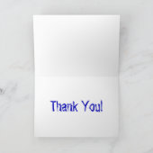 コバルトブルーそしてホオジロザメのシルエットは感謝していしています サンキューカード (内部)