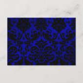 コバルトブルーとブラックのダマスク返信カード 出欠カード (裏面)