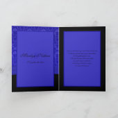 コバルトブルーとブラックのダマスク・サンキューカード サンキューカード (内部)