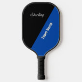 コバルトブルーとブラック(2つの文字エリア) ピックルボールラケット (正面)