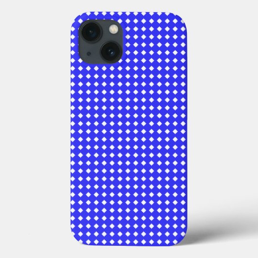 コバルトブルーとホワイトの小さなダイヤモンドスクエア柄 Case-Mate iPhoneケース (裏面)