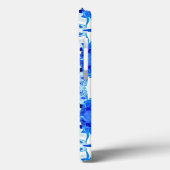 コバルトブルーとホワイトろうけつ染めタイル模様 Case-Mate iPhoneケース (裏面 / 左)