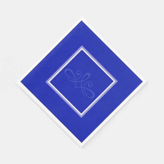 コバルトブルーとホワイトナプキン スタンダードランチョンナプキン (角)