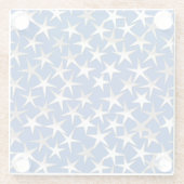 コバルトブルーに銀色の星 ガラスコースター (裏面)