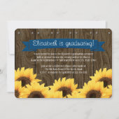 コバルトブルーのひまわり卒業発表 招待状 (裏面)