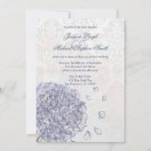 コバルトブルーのアジサイの花の結婚式招待状 招待状 (正面)