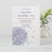 コバルトブルーのアジサイの花の結婚式招待状 招待状 (スタンド正面)