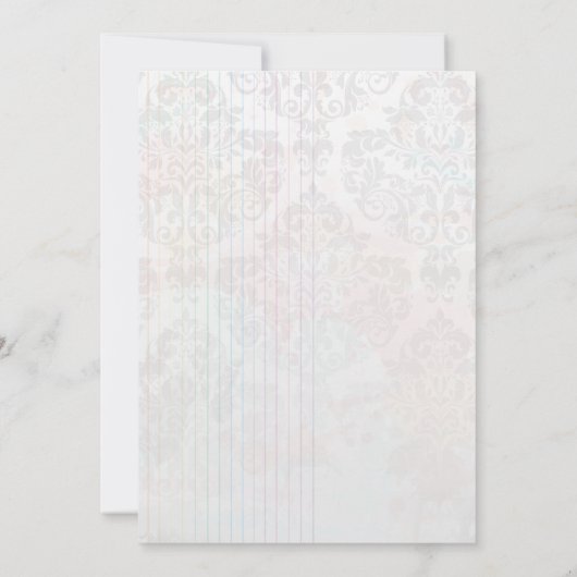 コバルトブルーのアジサイの花の結婚式招待状 招待状 (裏面)