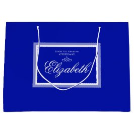 コバルトブルーのカスタマイズ可能な花嫁メイド ラージペーパーバッグ