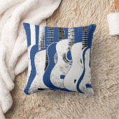コバルトブルーのギターの枕 クッション (ブランケット)