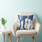 コバルトブルーのギターの枕 クッション (椅子)