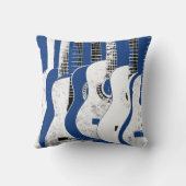 コバルトブルーのギターの枕 クッション (裏面)
