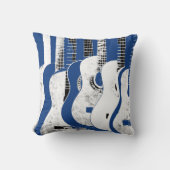 コバルトブルーのギターの枕 クッション (正面)
