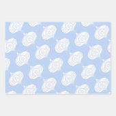 コバルトブルーのクリスマスエレメント ラッピングペーパーシート (正面3)