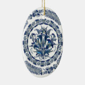 コバルトブルーのクリスマスオーナメント セラミックオーナメント (右)